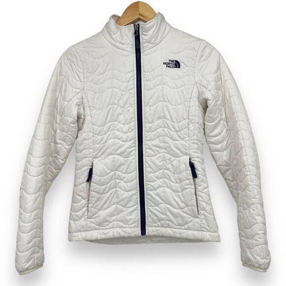The North Face Bombay Jacket White Quilted Puffer Full Zip Womens XS - Picture 1 of 13